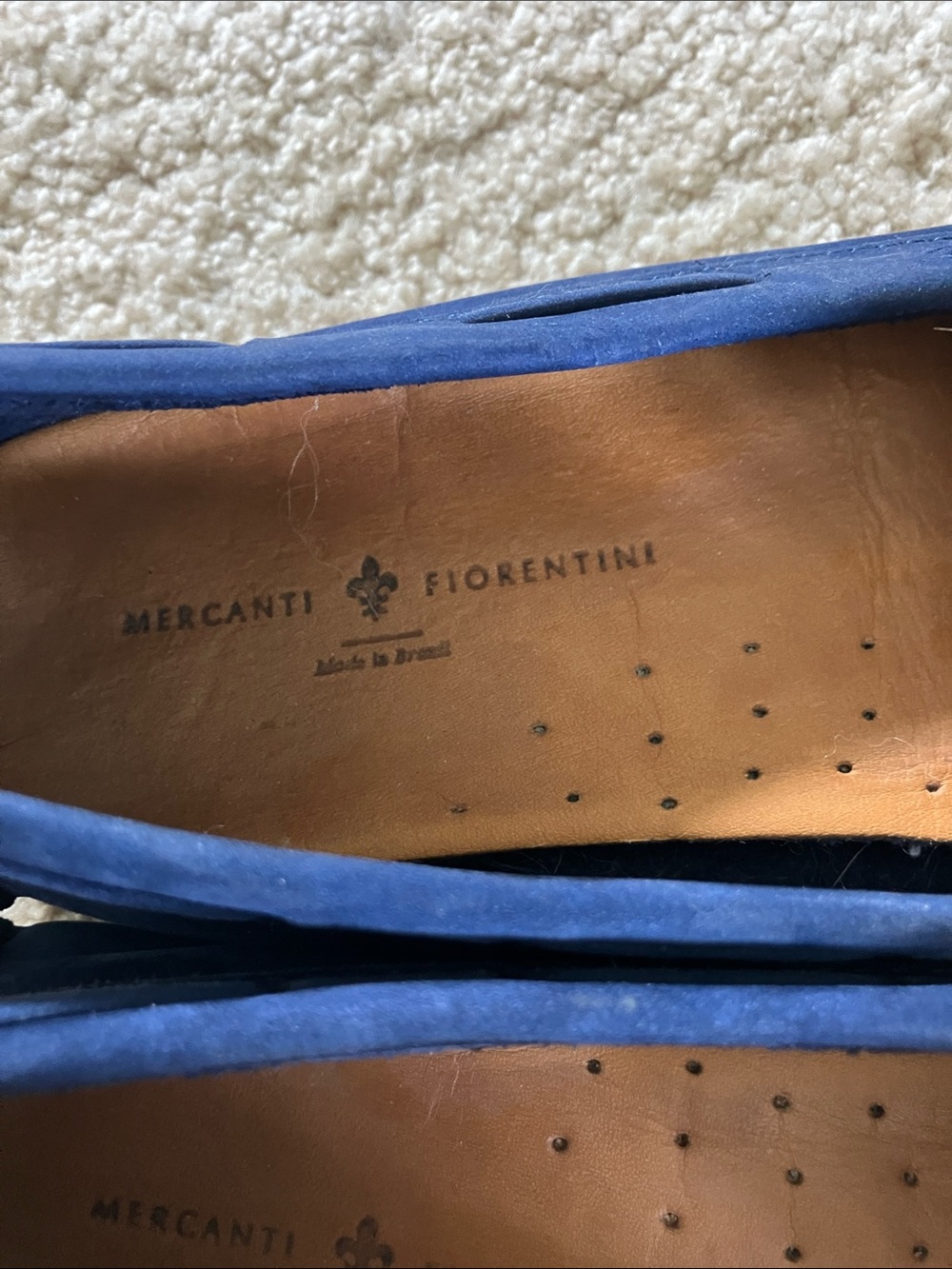 Blue Suede Tassel Loafers - women’s Slip-On Driving Moccasins - Picture 3 of 7